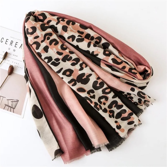 Blush Rush Animal Print Lux Designer Inspo Scarf - Picture 4 of 10
